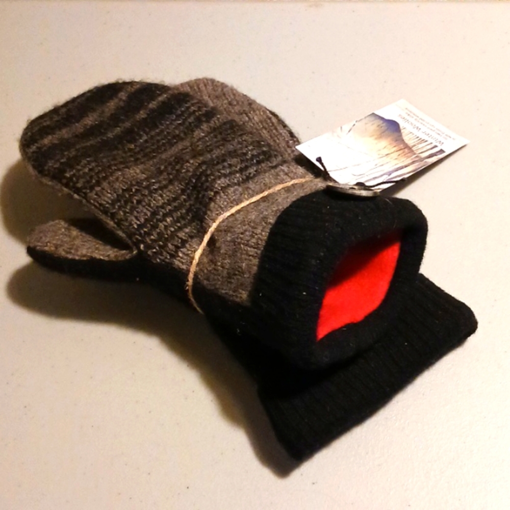 Winter Woolies Adult One Size Mittens #eshopchicago Hand Crafted Artist